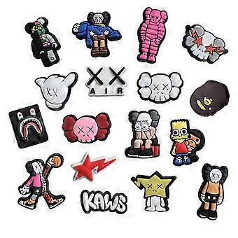 Cute Cartoon Shoe Charms Set - 28pcs Multicolor PVC Rubber for Kids & Adults, DI