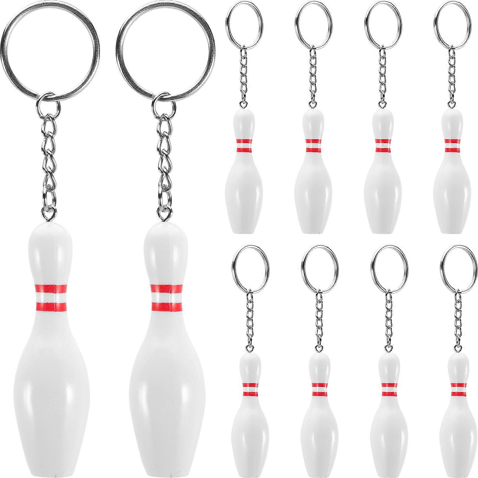 Creative Bowling Keychains Bowling Shape Keychains for Decoration 10Pcs