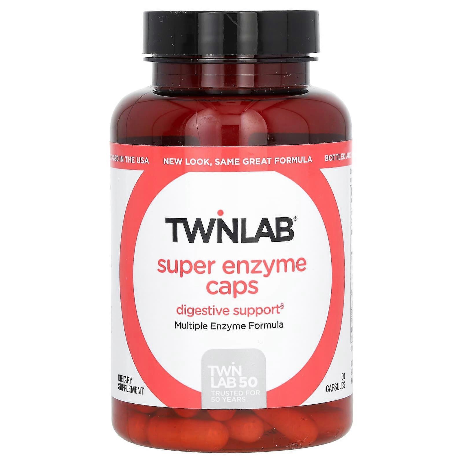 Twinlab, Super Enzyme Caps, 50 Capsules, 2-Pack