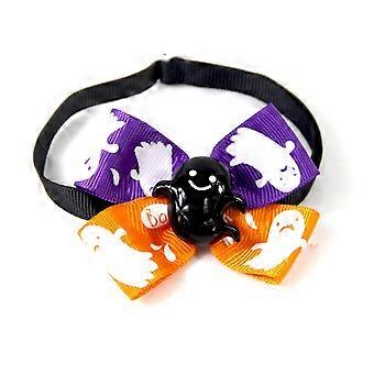20Pcs Pet Bow Tie Halloween Themed Pet Tie Dog Bowknot Collar for Pet Dog Cat Size M Mixed Color