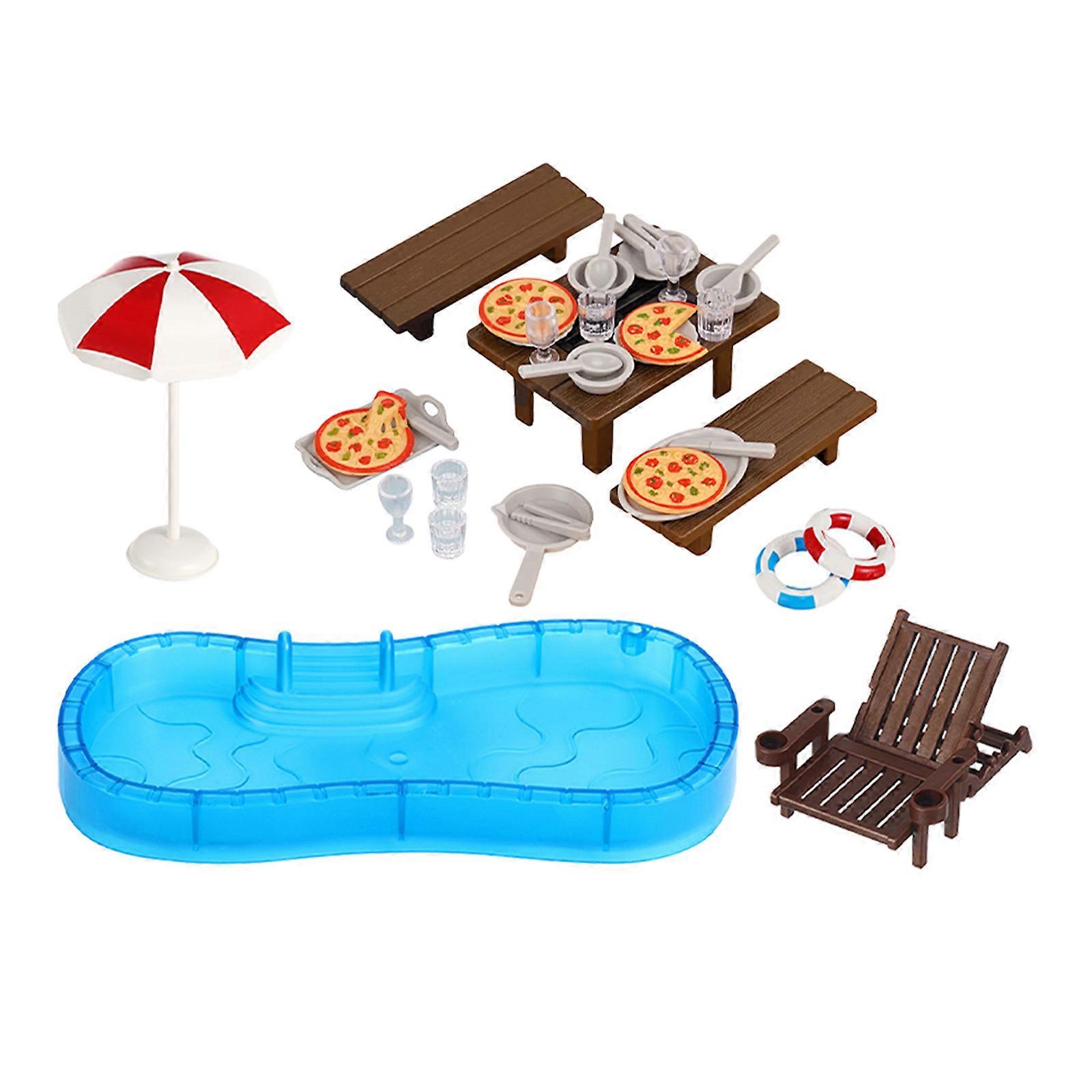 Dollhouse Miniature Pool Set for Playing 2Sets