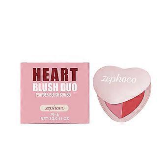 De Zephoco hartvormige tweekleurige blush (roze) accentueert de teint op natuurlijke wijze en creëert een sfeervolle look. De make-up is glad en hecht goed aan de huid.