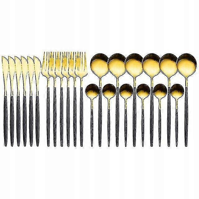 Spoon Fork Table Knife Set 24 Cutlery Flatware Stainless Steel(size:b)