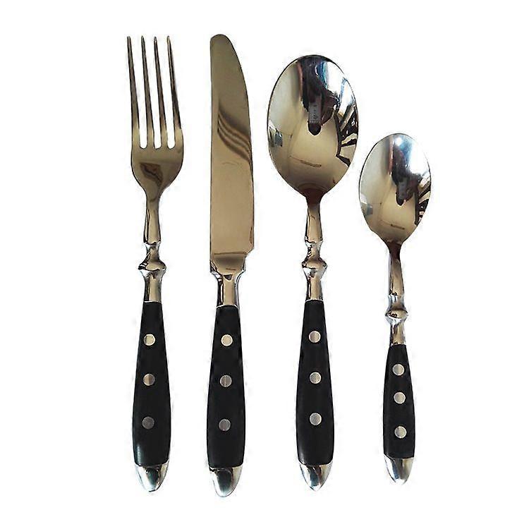 Flatware Set, Black 4 Piece