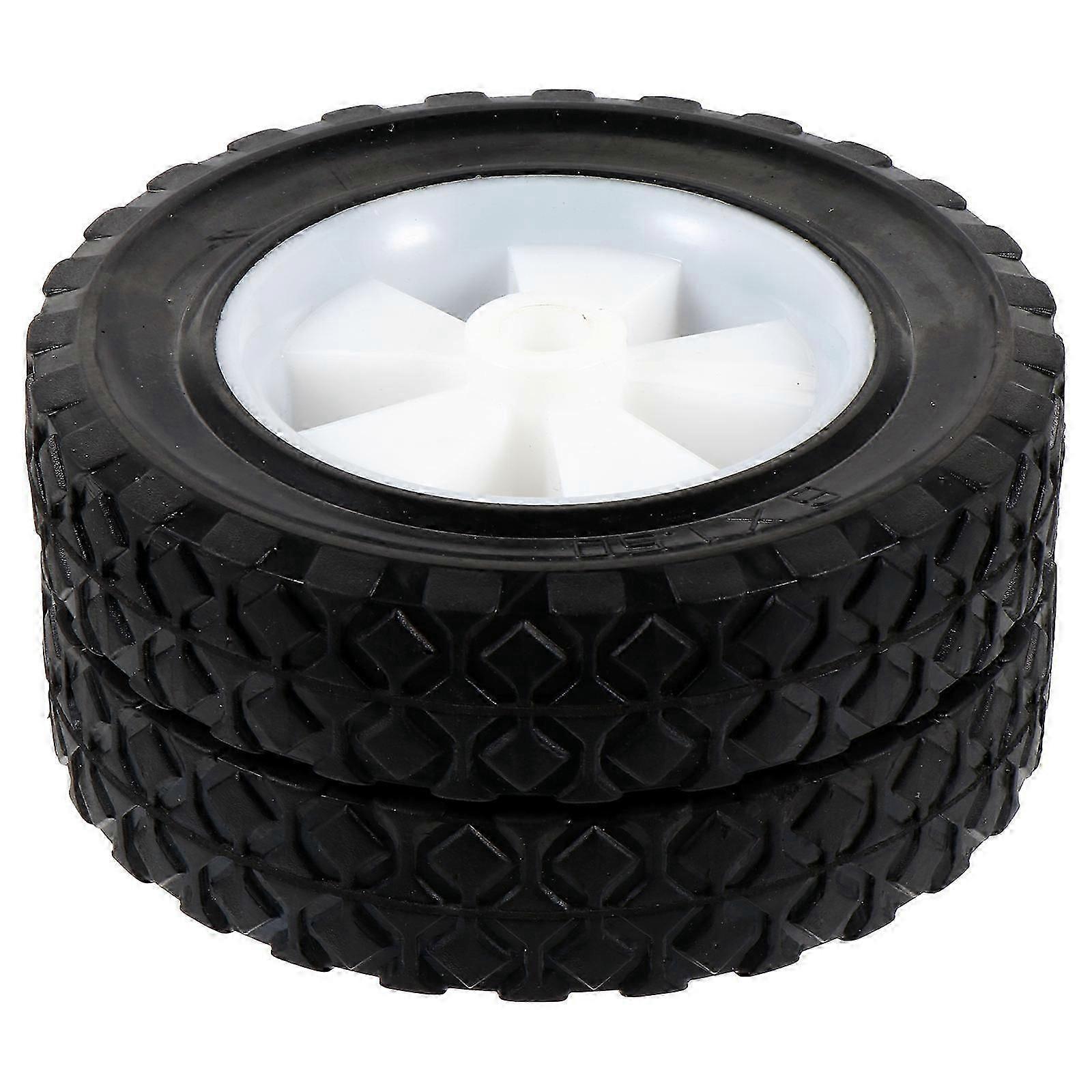 Rubber Lawn Mower Wheels 2Pcs Solid for Grass Cutting