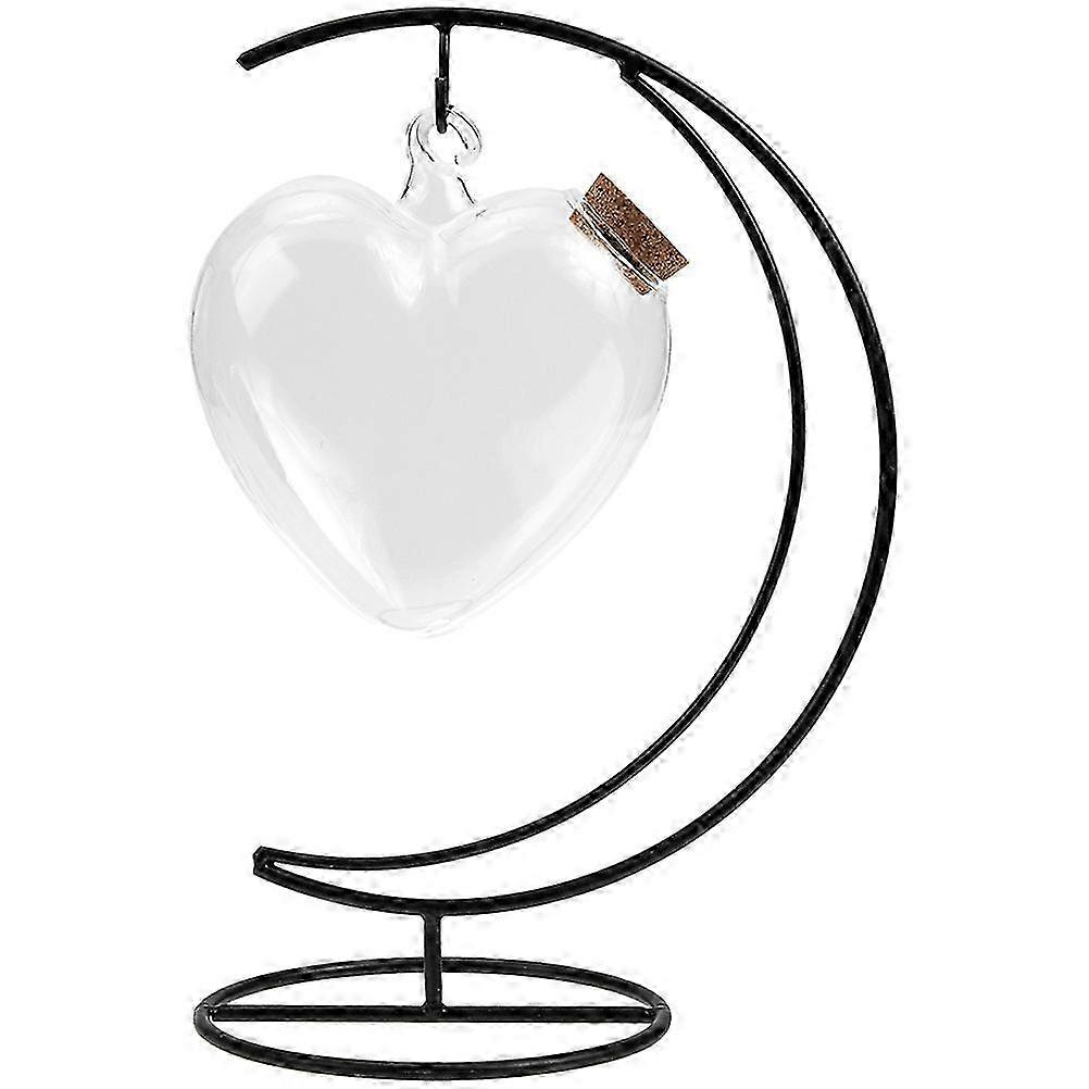 Multi-Function Glass Hanging Wishing Jar Heart Shape Bottle 1Set