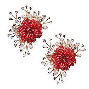 Bridal Shoes Clip Flower Shapes Shoe Buckles for Decoration 2Pcs Alloy
