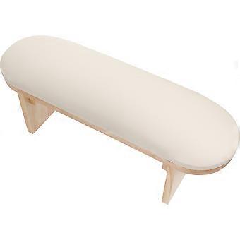 Nail Arm Rest Manicure Hand Rest Cushion for Salon with Beige PU and Wood