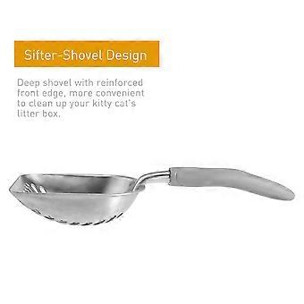 Silver Metal Cat Litter Scoop for Pets Sturdy Design
