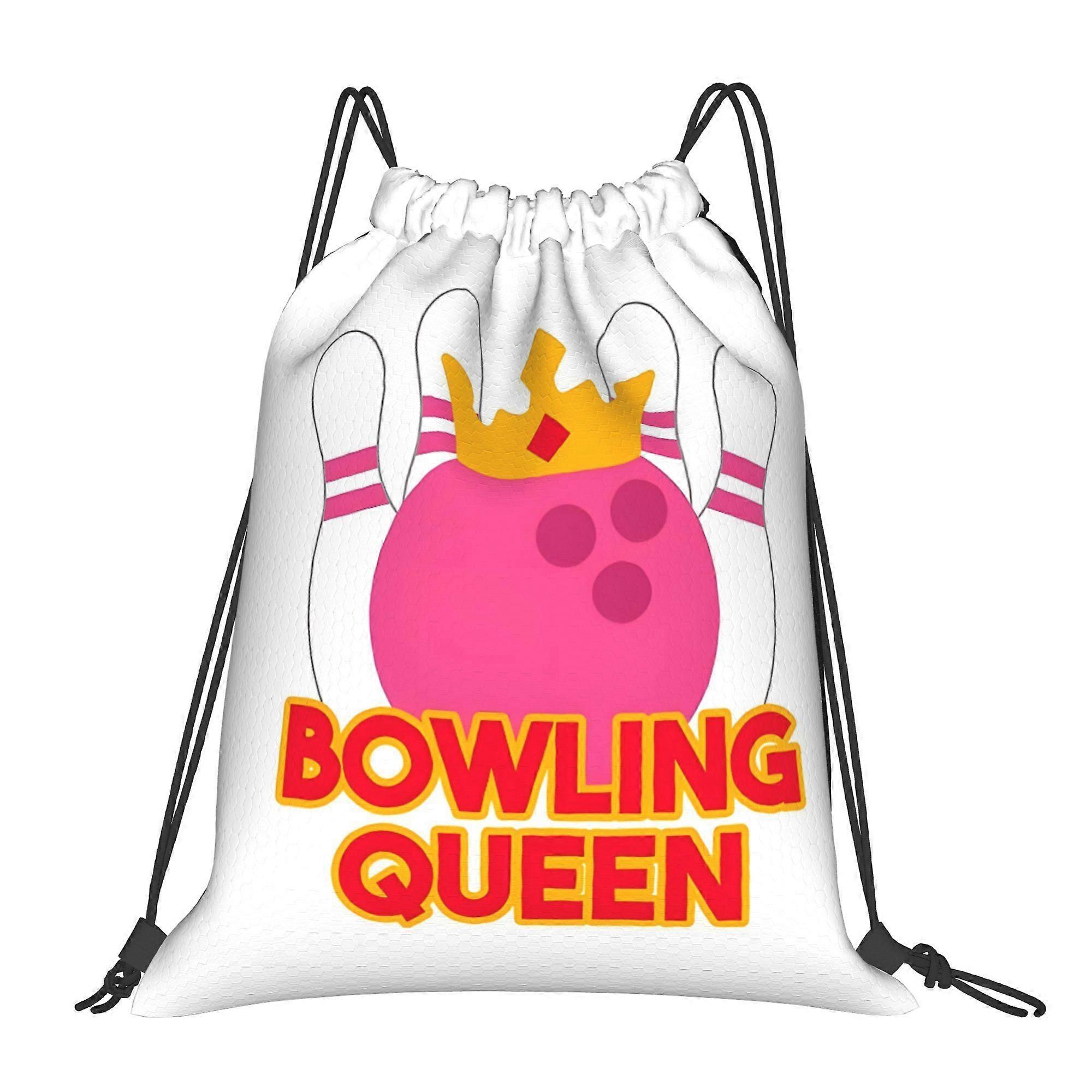 Bowling Queen Drawstring Backpack-Cqazw