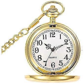 Montre de poche vintage à quartz lisse classique pour hommes et femmes