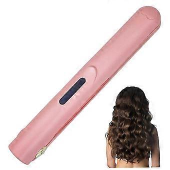 Travel-Size Cordless Hair Straightener & Curler with Fast Heating, 3 Temperature Settings