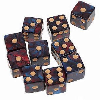 10pcs 16mm Acrylic Dot Dice Set - 6-Sided Game Dice