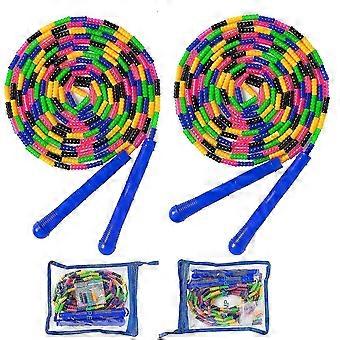Double Dutch Springseil 16 ft 2 Pack Weitsprungseil Kinder Erwachsene Springseil Weiche Perlen Mehrpersonen Springseil