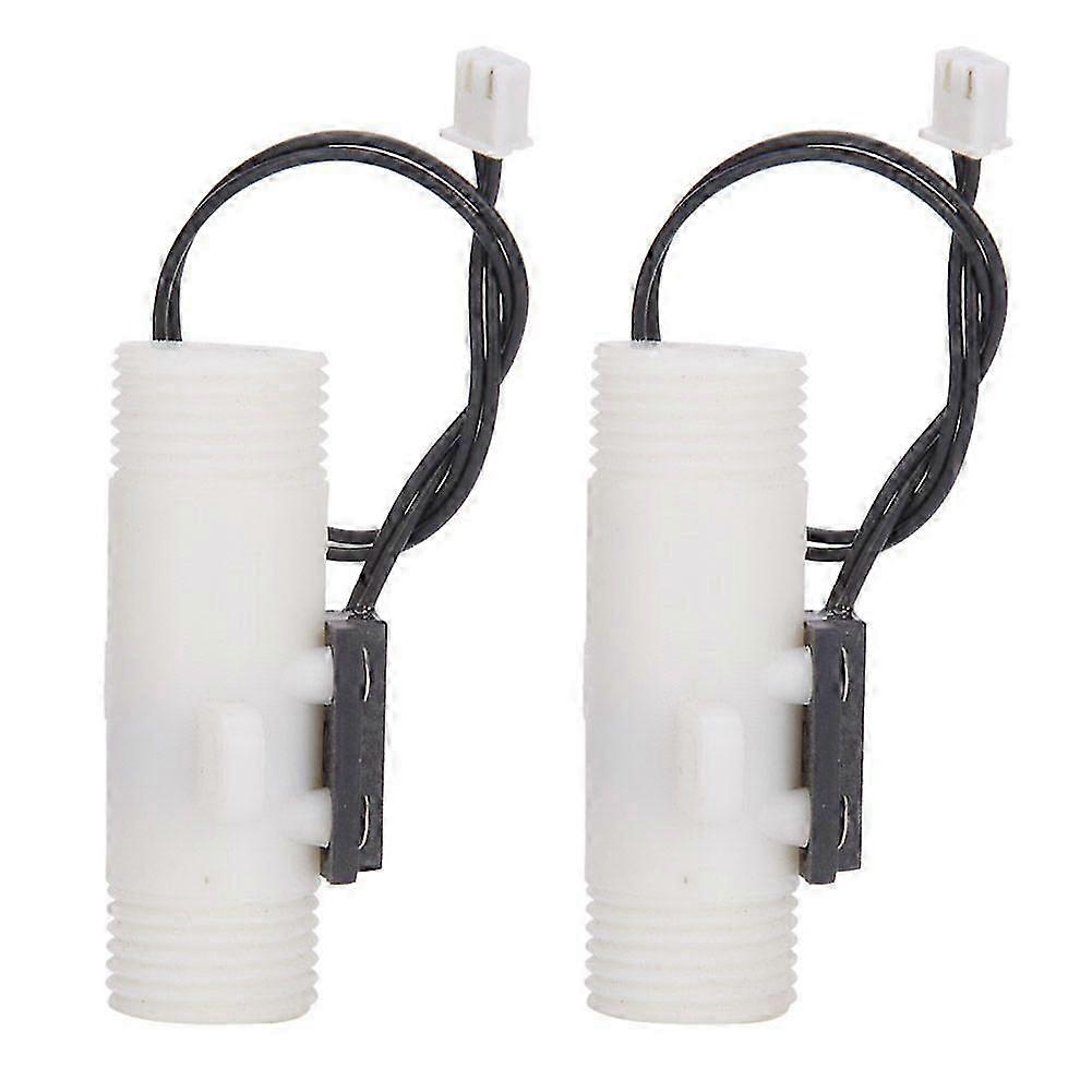 2Pcs Water Flow Sensor Switch Plastic Gravity Type FS G1/2in Double Male Thread