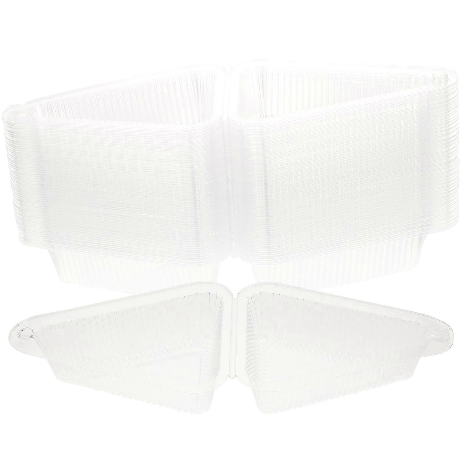 Egg Cake Boxes for Cake Packing 100Sets Transparent Clear Sandwich Packaging Boxes