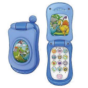 1pc Fun Cartoon Music Flip Phone Toy,Pretend Play Cell Phone for Kids with Lights and Sounds,New Year Gift for Boys Girls_ynan1