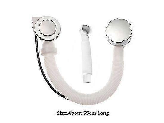 Concealed Bath Overflow Waste Pop-Up Plug Plastic Pipe and Chrome Handle
