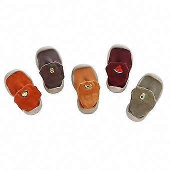Tênis antiderrapantes para bebês, meias de algodão para crianças pequenas com sola de borracha, sapatos de caminhada com desenhos animados para meninos e meninas.