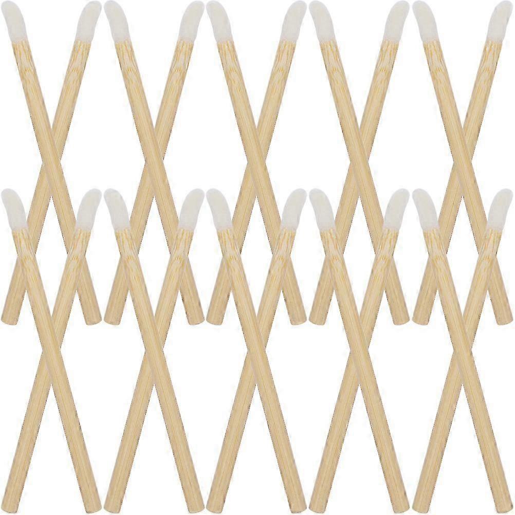 Wood Lipstick Applicators compatible with Precise Application 100Pcs Single Use Lip Brushes