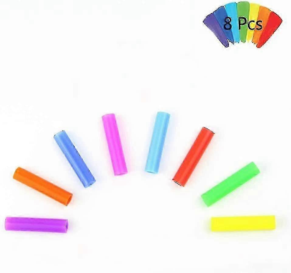 8-Colour Silicone Straw Tips 6mm