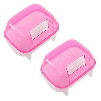 2X vaaleanpunainen valkoinen pieni hamsterit uima hiekkahäkki lemmikkieläinten kylpyhuone 10 x 7 x 7cm