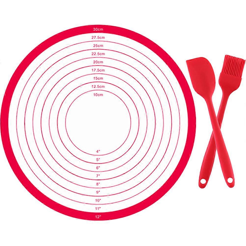 Multi-Function Cake Stand Mat Set for Home Use with Dough Tools Red