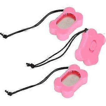 Set med 3 hundträningsvisslor 3 justerbara volymer rosa