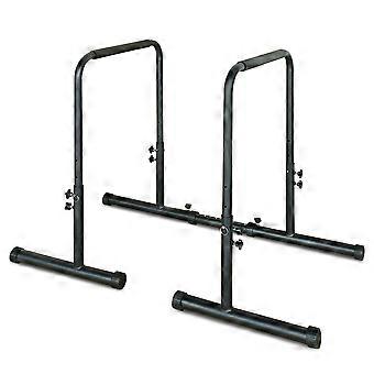 Height-adjustable Dip Bar Station, 78.74-99.06 cm, with a weight capacity of up to 249 kg, suitable for home or gym use, featuring straightforward ins