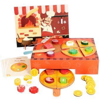 Pizza Toy Kitchen Set with Accessories Screenno-Screen for Young Children