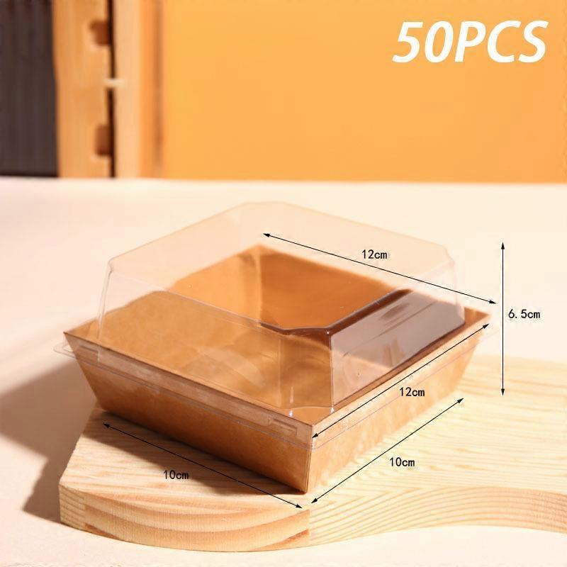 Rectangular Sandwich Box Cake Roll And Pastry Packaging Box 50 Pieces Per Pack