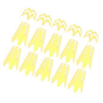 Golf Practice Ball Stands, Tall and Short Plastic Stands with Openwork Bodies for Driver, Iron, and Varied Club Shots  Yellow