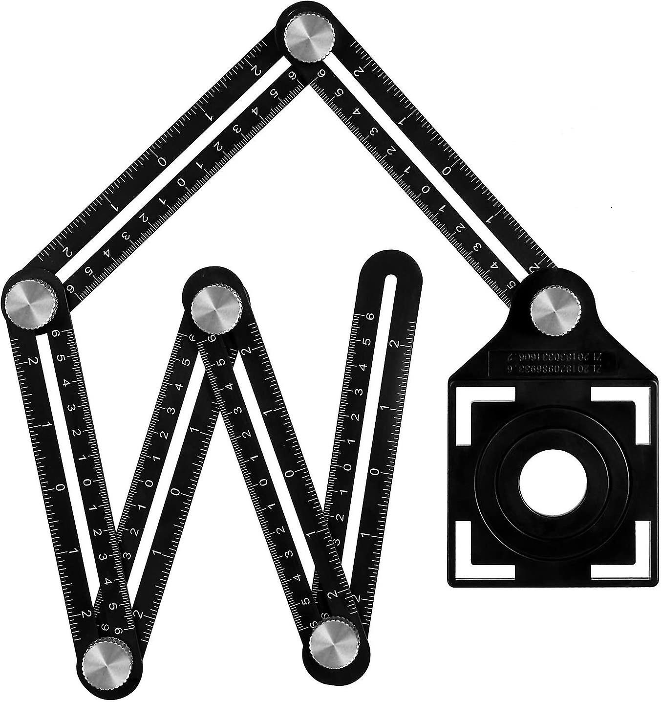 Multi-angle Measuring Ruler With Positioning Hole, 6-sided Aluminum Alloy Folding Ruler