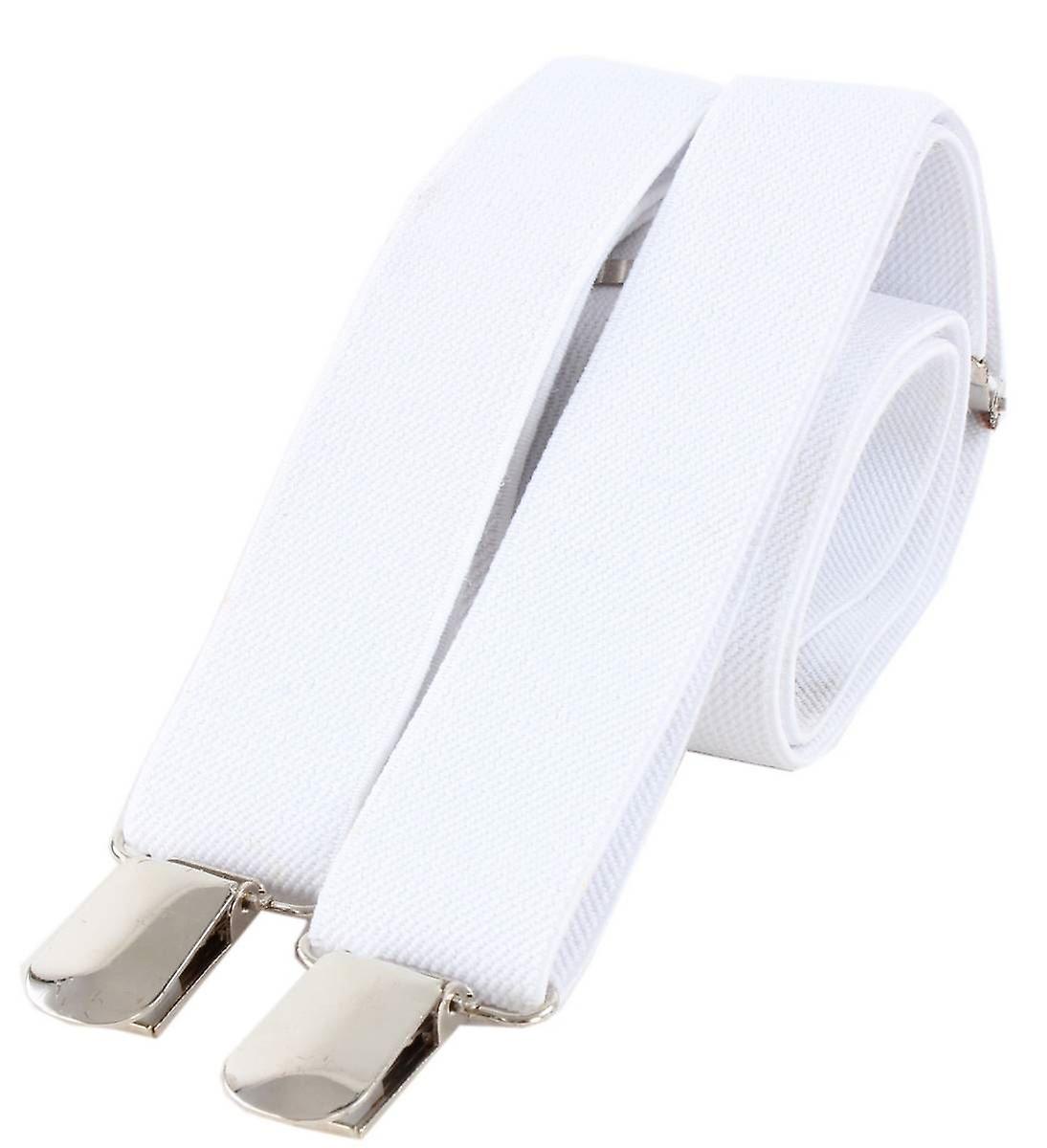 Knightsbridge Neckwear Clip on Braces - White