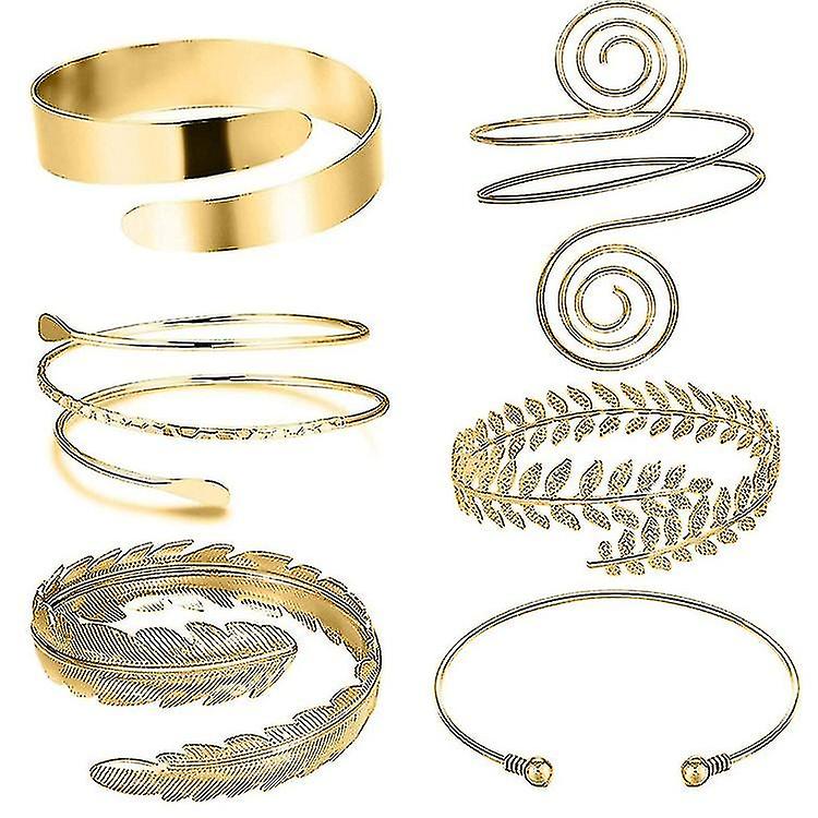 6pcs Arm Cuffs Upper Arm With Cuff Bracelets Adjustable Armband Set