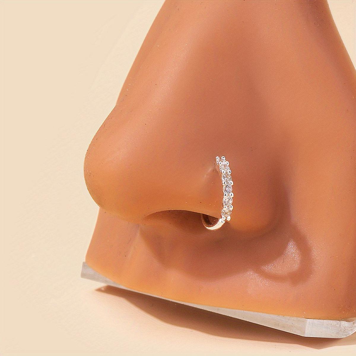 1 stk Shiny Zircon Copper Nose Ring - Fasjonable og komfortable Nose Piercing smykker
