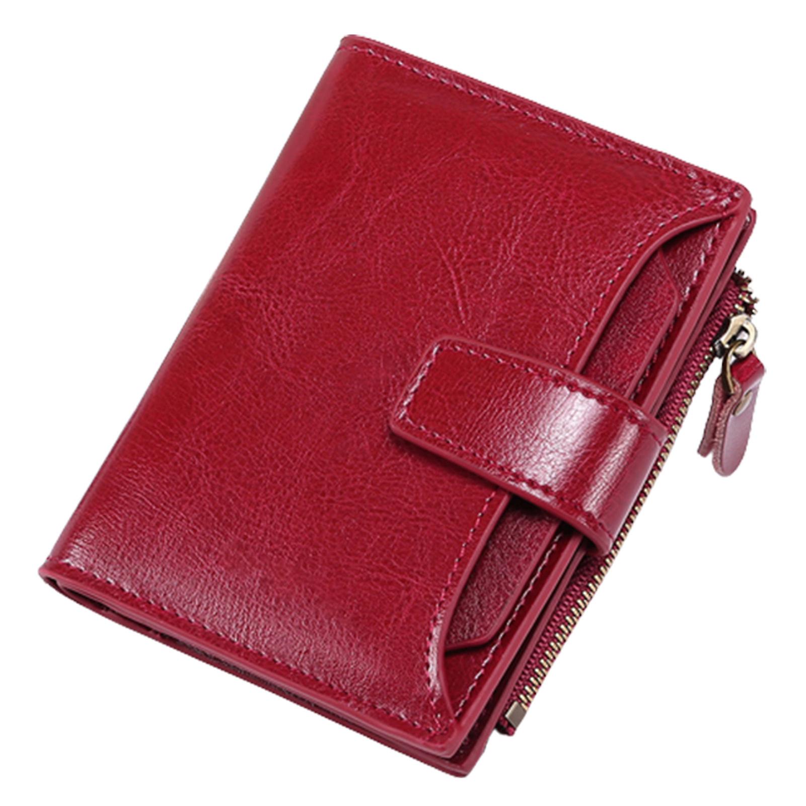 Credit Card Slots Women's Wallet Bifold Compact Solid Color Wallet