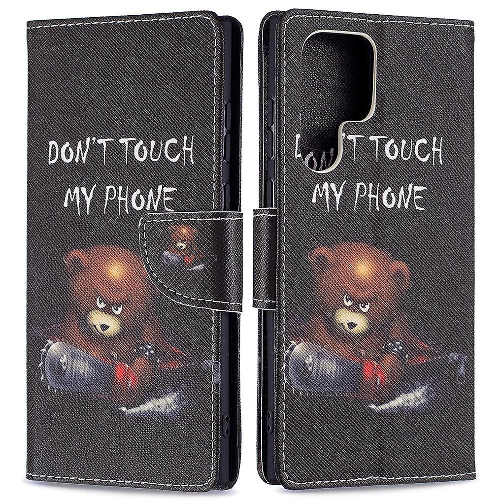 Stand Feature Pattern Printing Wallet Case Flip Protective Cover for Samsung Galaxy S22 Ultra 5G