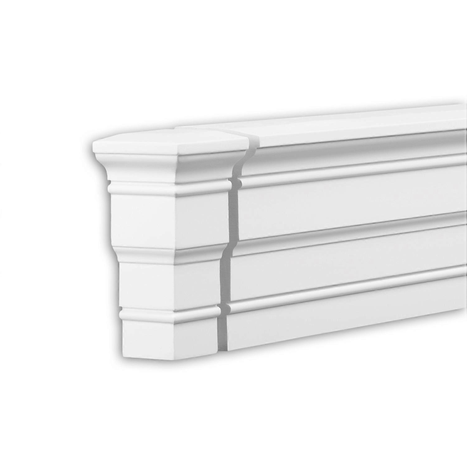 Profhome Decor 1 x End element 434332 Profhome white Rigid polyurethane foam pre-primed lightweight, sturdy, dimensionally