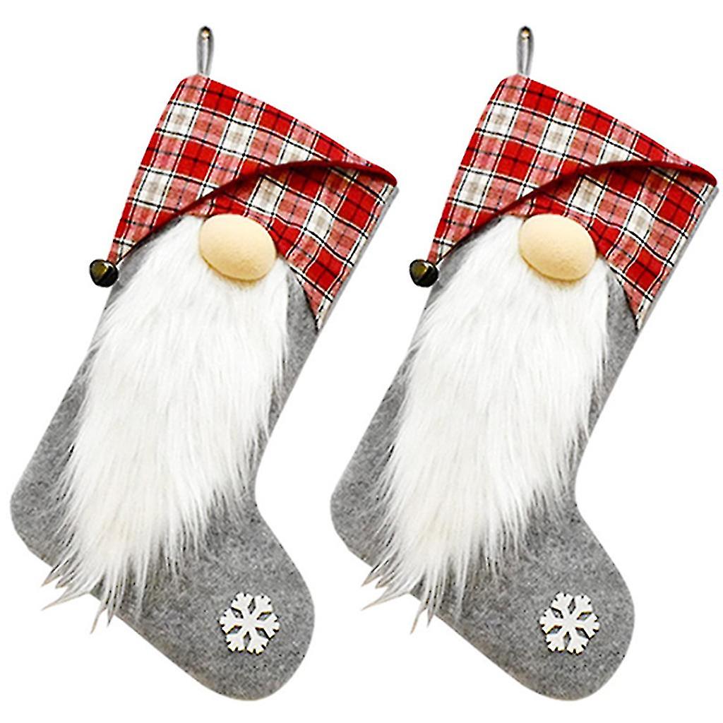 2stk julestrømper Xmas Candy Gavepose Xmas Tree Hengende sokker