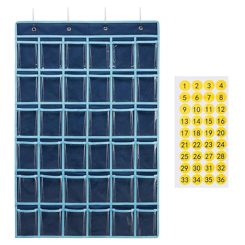 Classroom Hanging Organizer with Number Stickers Cell Phone Stationery Storage Bag 
