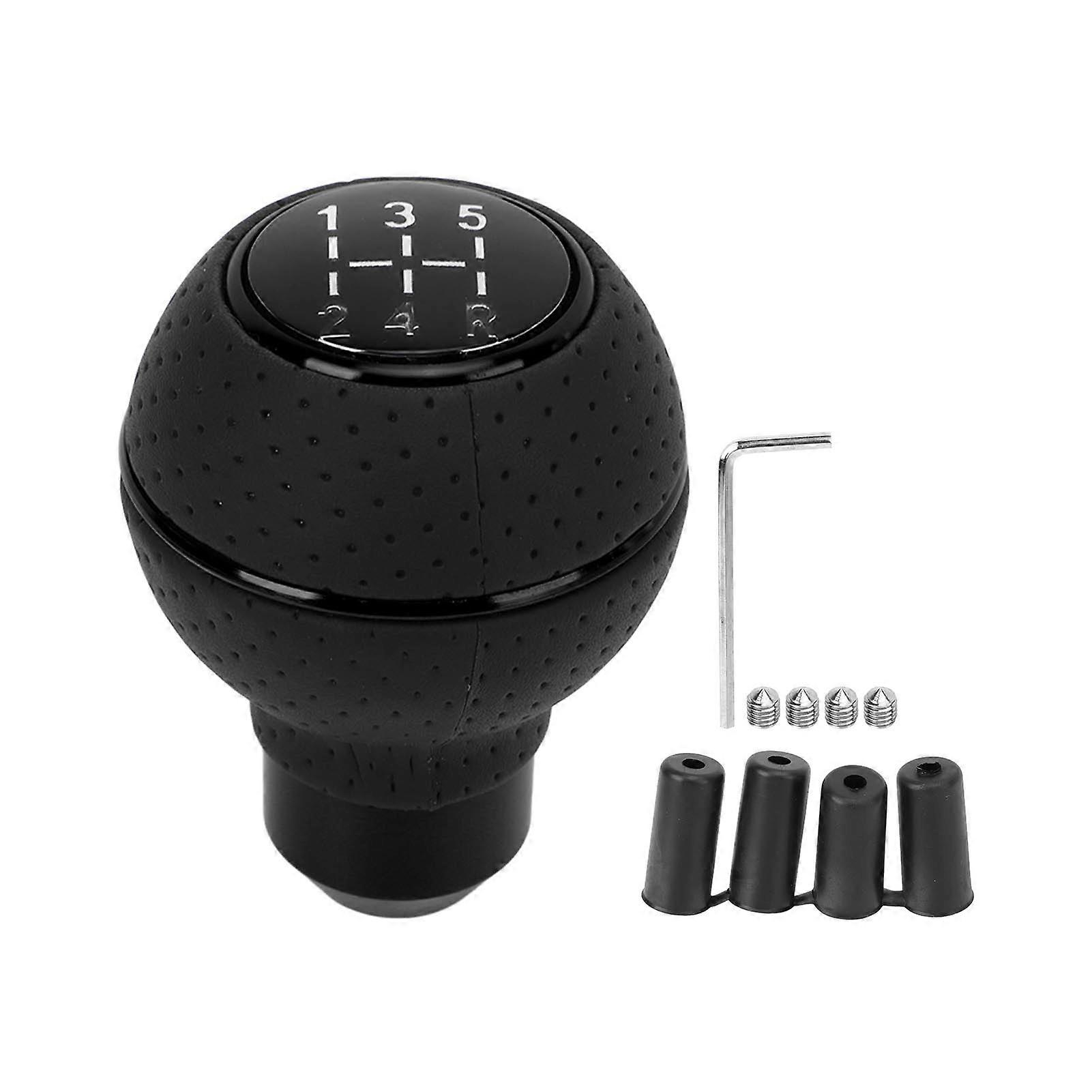 Universal Aluminum 5 Speed Gear Shift Knob M8 M10 M11 M12 for Manual Transmission Black