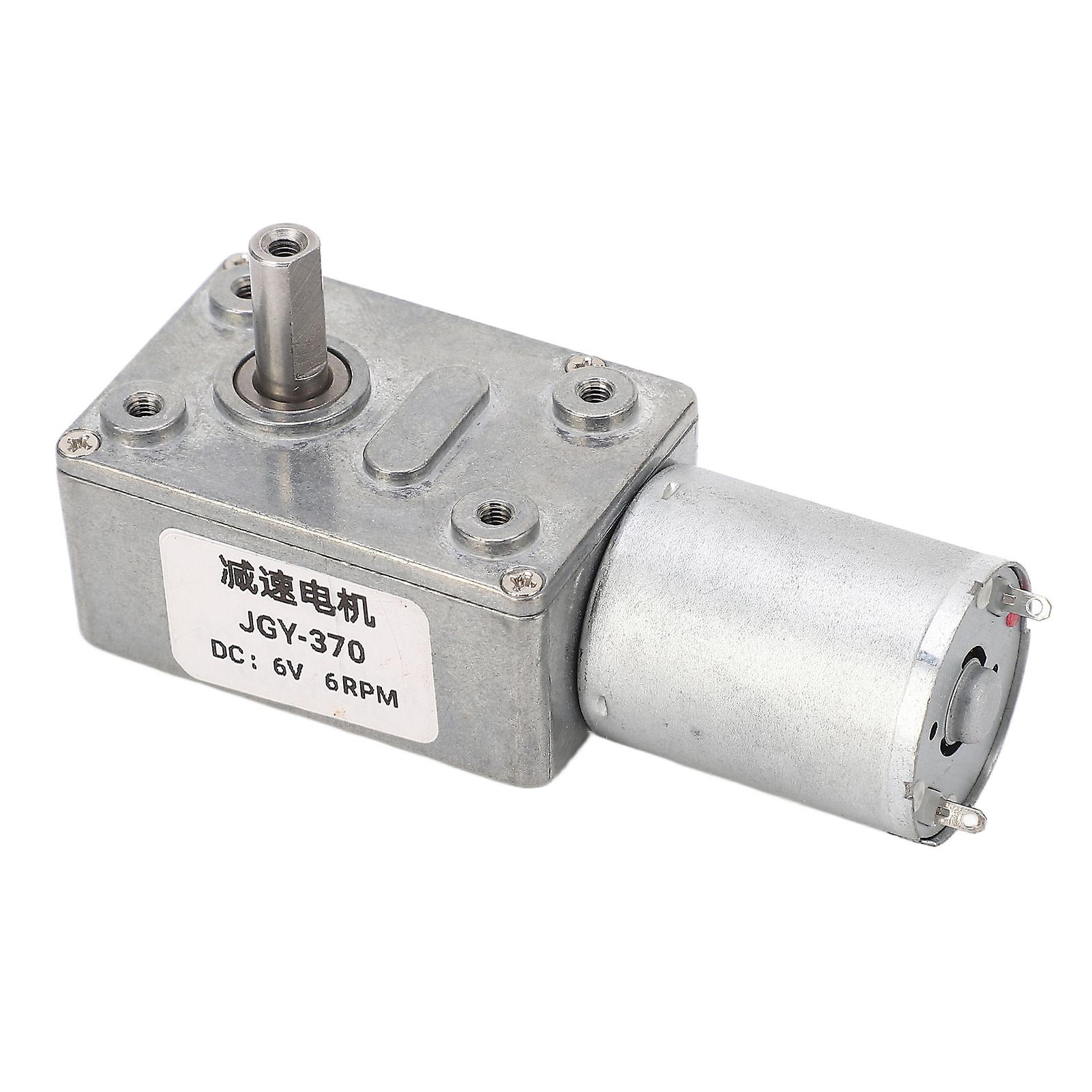 Worm Gear Motor High Torsion 12mm Single Shaft Self Locking Reversible Speed Reduction DC Turbine Motor with Fixed Base 6V 6RMP 