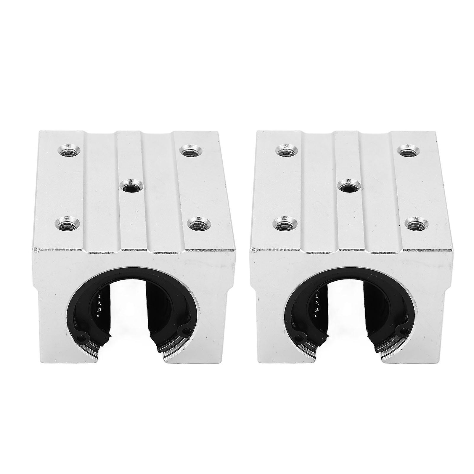 2PCS Open Sliding Ball Bearing Block SBR25UU Aluminum Alloy Wear Resistant Linear Movement Block for Industry 