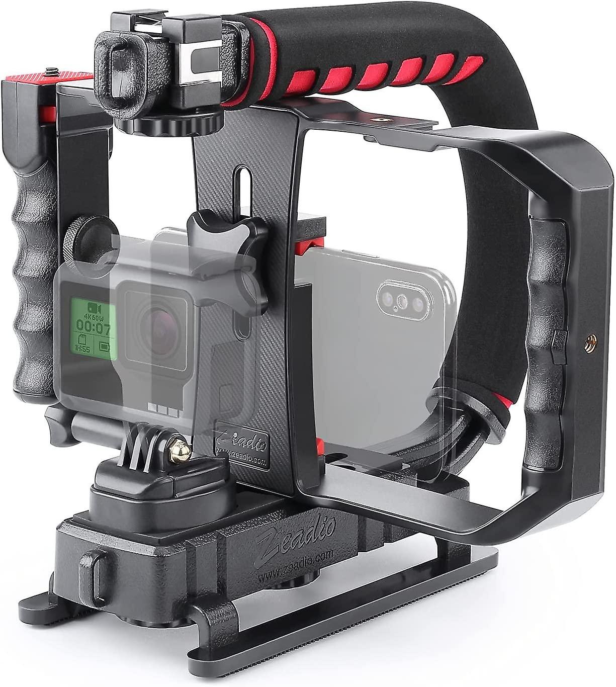 Handheld stabiliser with smartphone video unit