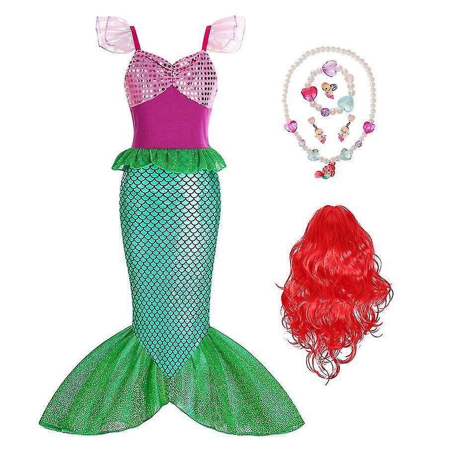 MQATZ Little Girls Princess Dress Fancy Costume Sequin Cosplay Party Dresses Children School Performance Wear