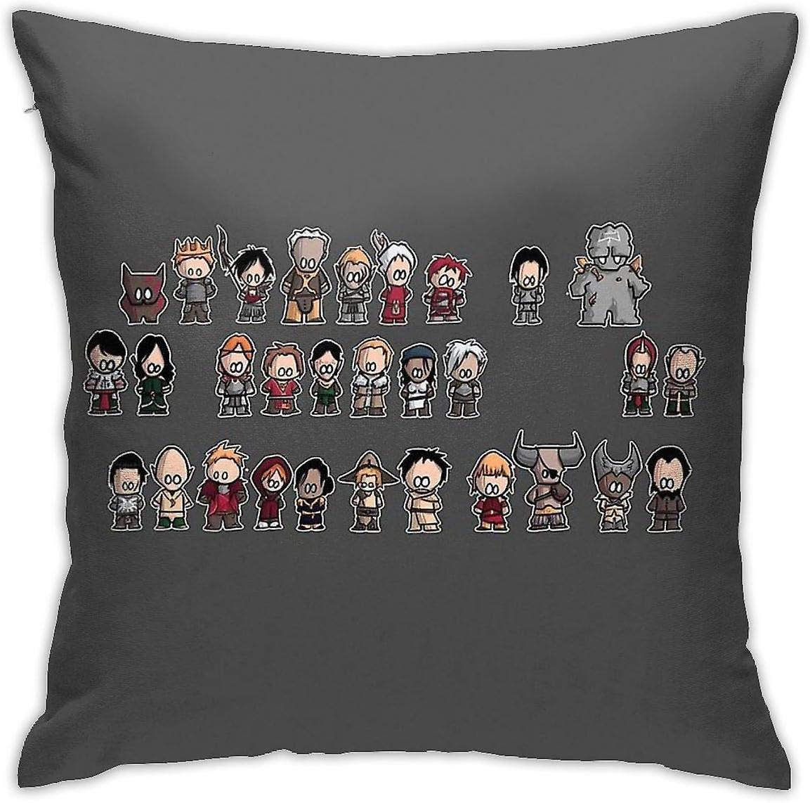 ドラゴンエイジキャラクター枕カバーソフトクッションカバー寝室のソファソファスクエア枕カバー家の装飾スロー枕カバー18x18インチ