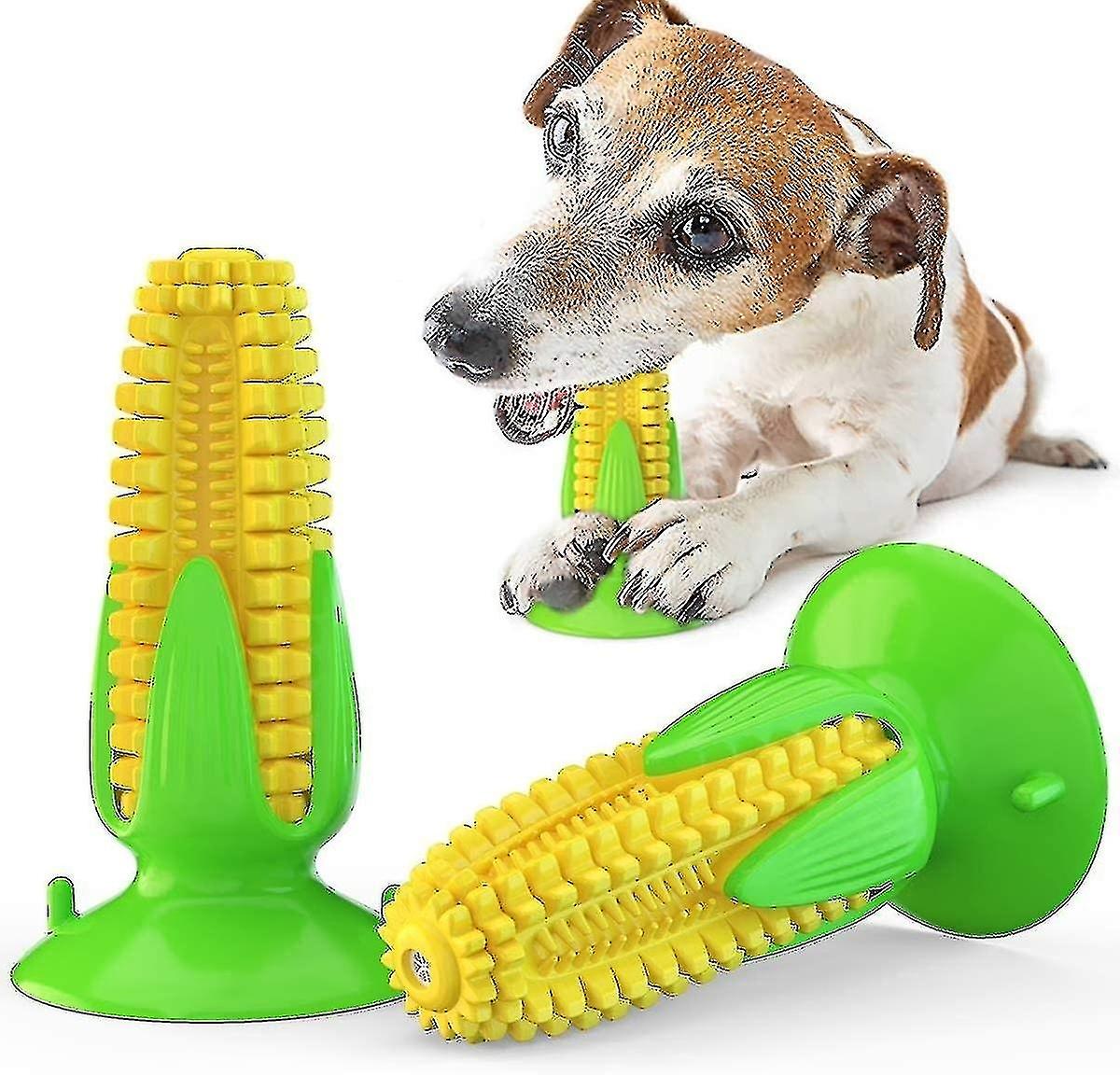 Corn Shaped Dog Squeaky Toothbrush Chew Toy