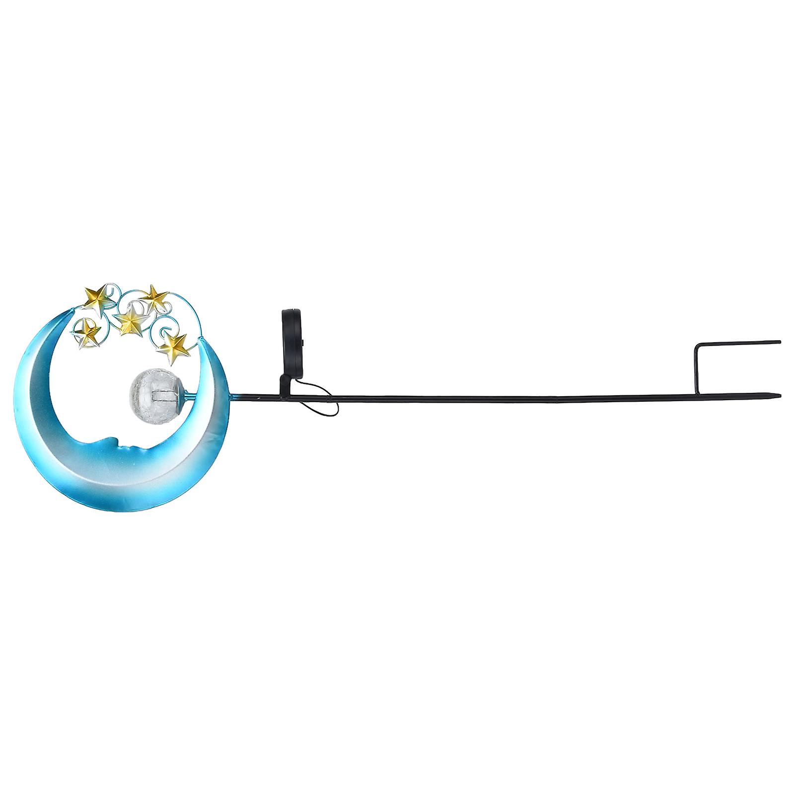 Lumière de jardin solaire Verre craquelé en fer imperméable à l’eau Lune étoile décorative LED Lumière de pelouse pour le chemin de la cour