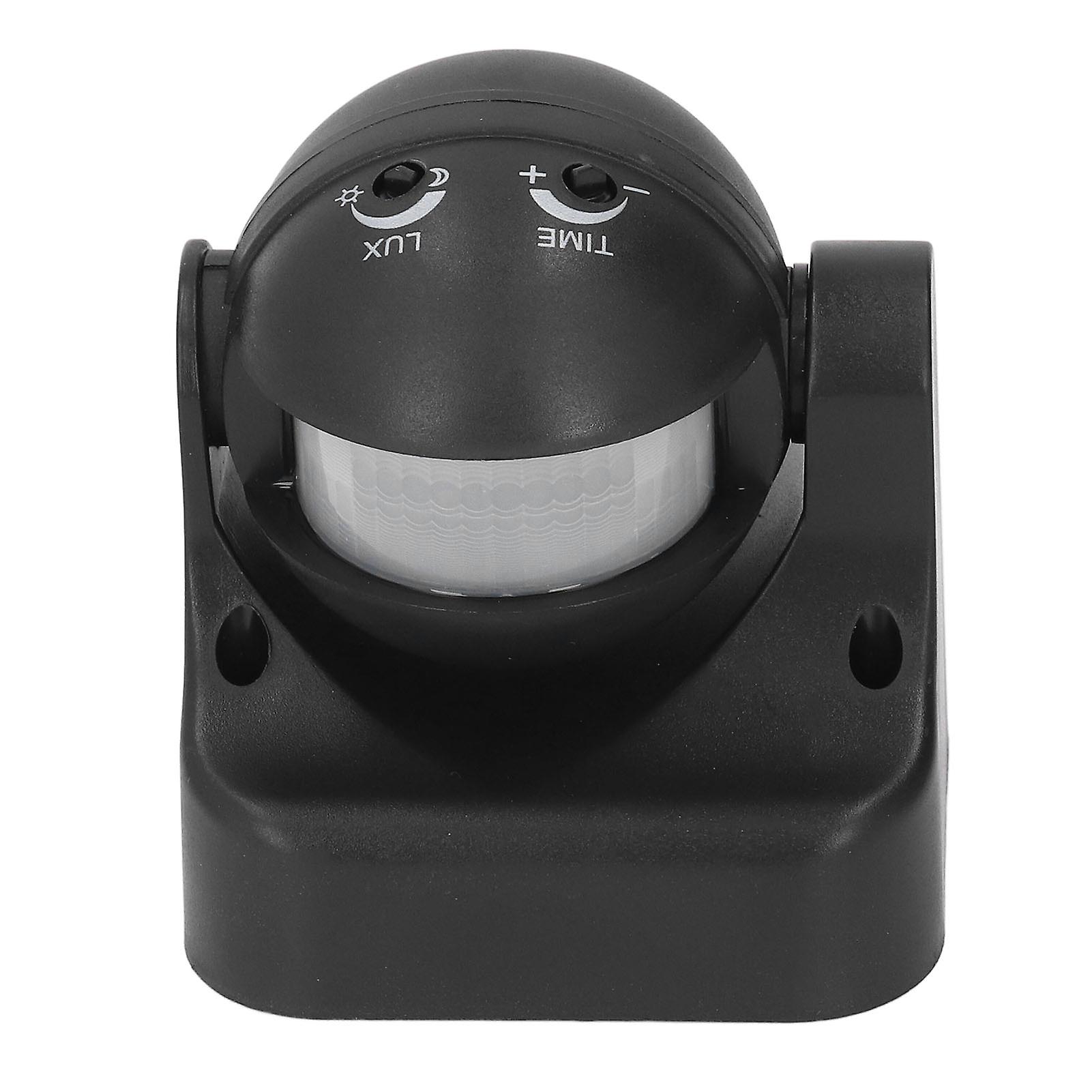 Motion Sensor Detector Switch Waterproof Intelligent Radiationless ABS Housing Infrared PIR Motion Sensor AC110‑240V Black 